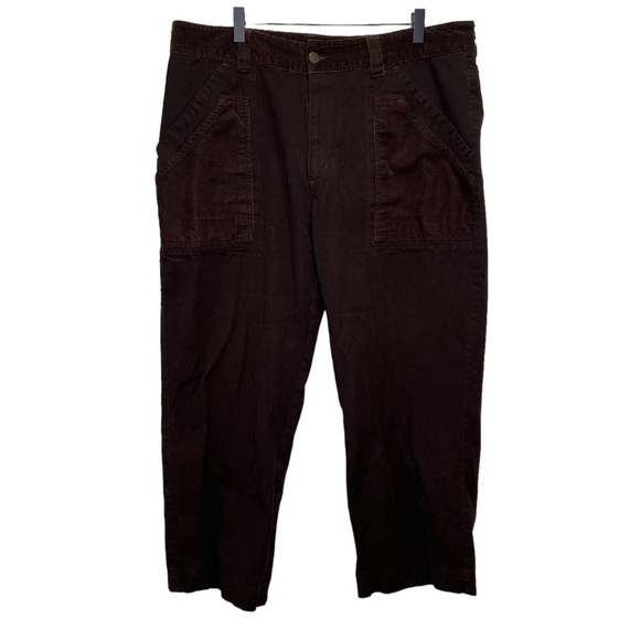 Cotton Ginny Brown Straight Leg Pants 100% Cotton Size 16 - Picture 1 of 8